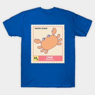 Kawaii Cute Orange Crab, Ocean Stamp Collection, Crab Lover T-Shirt